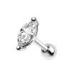 316L Stainless Steel Marquise Cut Clear CZ Cartilage Earring - Image 2