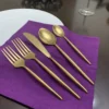 Vibhsa 20 Piece Golden Flatware Set, Service for 4 - Image 2