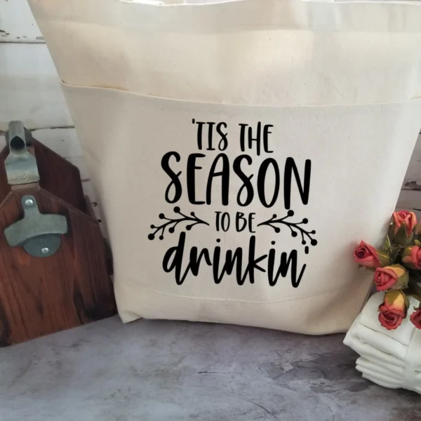 Funny Tote Bag, Cotton Canvas Tote, Reusable Grocery Bag, Tote Bag with Pockets, Holiday Tote Bag, Farmers Market Bag, Funny Shopping Bag