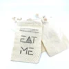 Hand Stamped, Eat Me, Cotton Drawstring Pouches 4" x 6" - Image 2