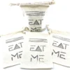 Hand Stamped, Eat Me, Cotton Drawstring Pouches 4" x 6" - Image 4