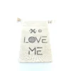 Hand Stamped, Love Me, Cotton Drawstring Pouches 4" x 6" - Image 6