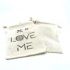 Hand Stamped, Love Me, Cotton Drawstring Pouches 4" x 6" - Image 8