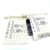 Hand Stamped, One Love, Cotton Drawstring Pouches 4" x 6" - Image 3