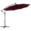 vidaXL Cantilever Umbrella with LED Lights and Steel Pole Wine Red - Image 3