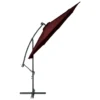 vidaXL Cantilever Umbrella with LED Lights and Steel Pole Wine Red - Image 4