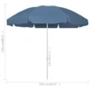 vidaXL Beach Umbrella Blue 94.5" - Image 6