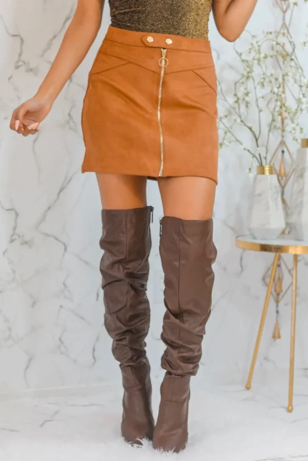 Dont Be Suede Faux Suede Mini Skirt