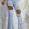 Lolata High Rise Flare Denim Distressed Jeans - Image 2