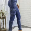 Mineral Wash High Waisted Cargo Style Skinny Jeans - Image 3