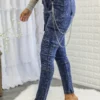 Mineral Wash High Waisted Cargo Style Skinny Jeans - Image 4