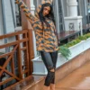 ANIMAL PRINT ZIPPER FRONT HOODIE - Image 4