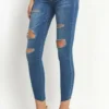 All Cut Out Denim Jeans with diagonal clean cut legs - Image 2