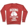 BOXING IT'S CHEAPER THAN THERAPY CREWNECK SWEATSHIRT - Image 6