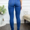 Just a Little Knee Cut High Waisted Great Stretch Jeans - Image 6