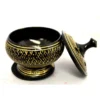 Black Carved Brass Burner with Lid - Image 2