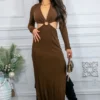 O Ring Cut Out Side Slits Sweater Dress - Image 6