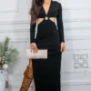 O Ring Cut Out Side Slits Sweater Dress - Image 12