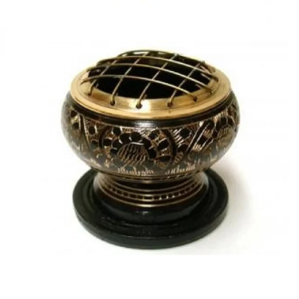 Black Brass Screen Burner with Coaster