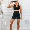 Next Level Ribbed Snatched Active Wear Shorts Set - Image 2