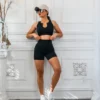 Next Level Ribbed Snatched Active Wear Shorts Set - Image 4