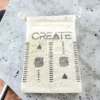 Hand Stamped, Create, Cotton Drawstring Pouches 4" x 6" - Image 2