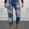 Destroyed and Ripped Maxed Out Boyfriend Jeans - Image 4