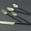 Stainless Steel Flatware set of 20 Pieces Black Swirl Handle - Image 3