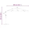 vidaXL Cantilever Umbrella with LED Lights and Steel Pole Wine Red - Image 12