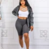 Washed Me Go 3 Piece Biker Short Set - Image 2