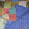 Hand Stitched Kantha Silk Vintage throw - Image 4