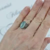 Filigree Art Aqua Chalcedony Gemstone Women Oval Silver Cocktail Ring - Image 2