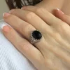 Filigree Art Black Onyx Gemstone Women Silver Statement Ring - Image 2