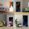 3D Abstract Vinyl Door Mural Sticker - Transformative Cover Art - Image 4