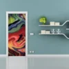 3D Abstract Vinyl Door Mural Sticker - Transformative Cover Art - Image 10