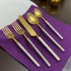 Designer Golden Stainless Steel Flatware Set of 20 PC - Image 2