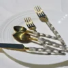 Golden Stainless Steel Flatware Set of 20 PC (Twsited) - Image 3