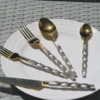 Golden Stainless Steel Flatware Set of 20 PC (Twsited) - Image 6