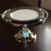 Cake Stand with Turquoise Butterfly (10" Cake Holder) - Image 2