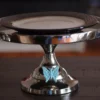 Cake Stand with Turquoise Butterfly (10" Cake Holder) - Image 4