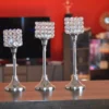 Vibhsa Crystal Aluminium Candle Holder Set of 3 - Image 2