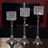 Vibhsa Crystal Aluminium Candle Holder Set of 3 - Image 3