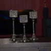 Vibhsa Crystal Aluminium Candle Holder Set of 3 - Image 5