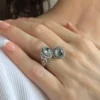 925 Sterling Silver Women's Bypass Ring with Prasiolite Gemstone - Perfect for Any Occasion - Image 2