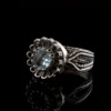 Blue Topaz Gemstone Sterling Silver Women Cocktail Ring - Image 3