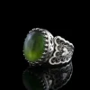 Serpentine Gemstone Double Heart Detailed Filigree Art 925 Sterling Silver Women Statement Ring - Image 4