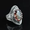 Alexandrite Gemstone Filigree Art Woman Silver Statement Ring - Image 3