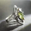 Alexandrite Gemstone Filigree Art Woman Silver Statement Ring - Image 4