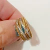 Twisted Gold and Cz Rows Ring - Image 2