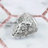 Filigree Art Lace Embroidery Woman Silver Statement Ring - Image 3